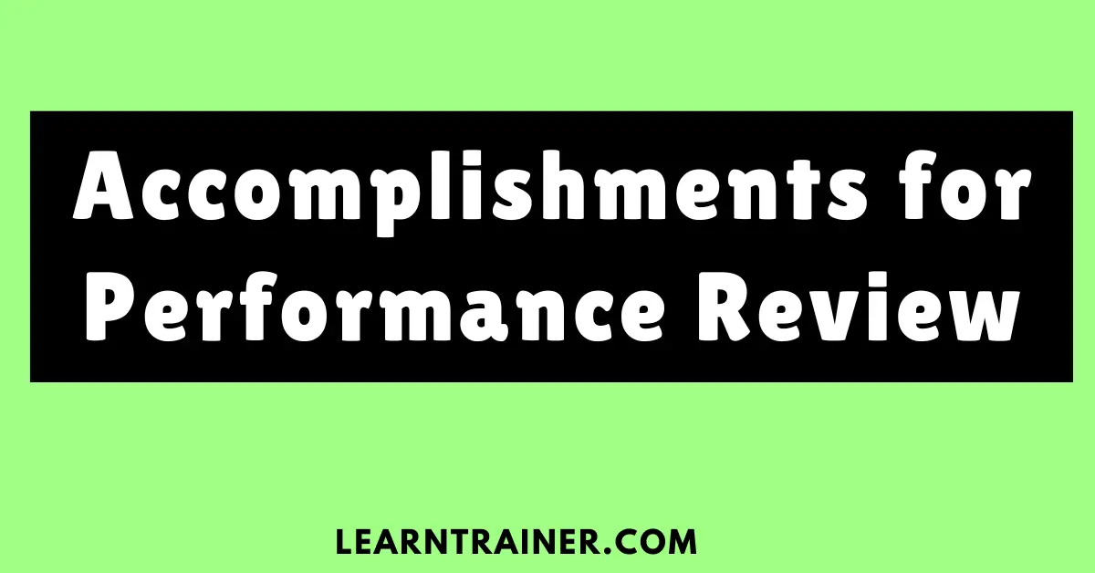 Read more about the article Accomplishments for Performance Review with 15 Examples