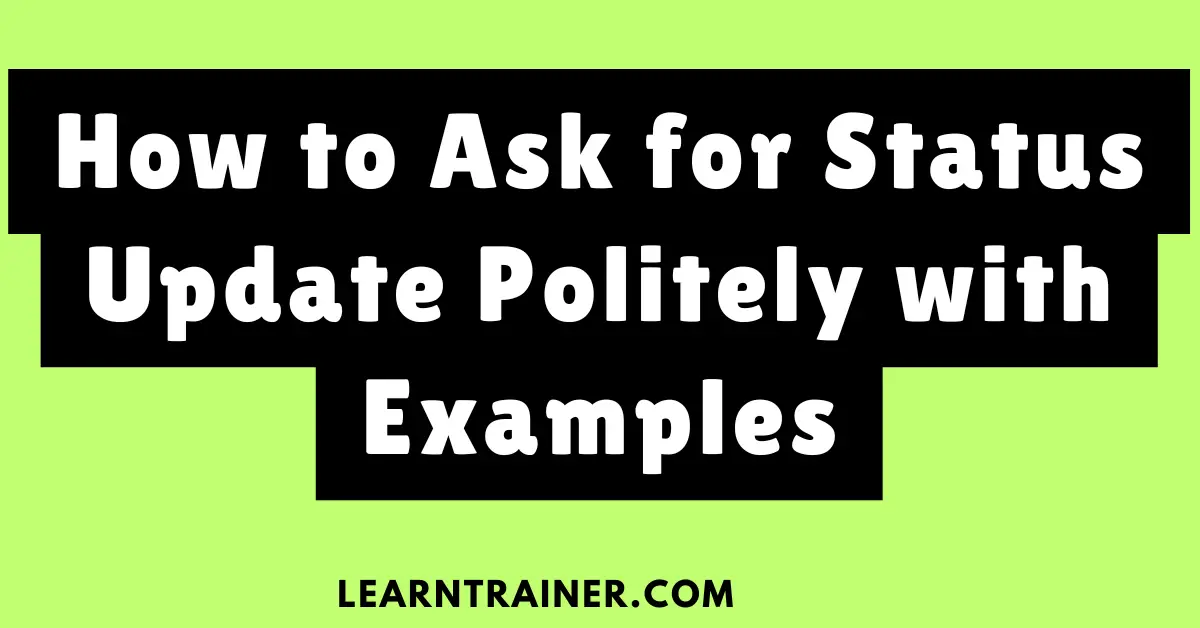 Read more about the article How to Ask for Status Update Politely with Examples
